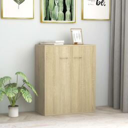 Berkfield Home Sideboard Sonoma Oak 60x30x75 cm Engineered Wood in Brown - Size: 60 x 30 x 75 cm - thumbnail 1