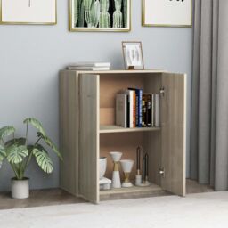 Berkfield Home Sideboard Sonoma Oak 60x30x75 cm Engineered Wood in Brown - Size: 60 x 30 x 75 cm - thumbnail 3