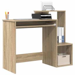Berkfield Home Sonoma Oak Computer Desk Sonoma oak MDF with oak veneer Medium in Light Oak