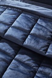 Catherine Lansfield 'Kingsley Matt Velvet' Quilted Bedspread in Navy - thumbnail 2