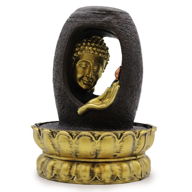 KDMD Tabletop Water Feature - 30cm - Golden Buddha & Vitarka Mudra in Gold - image 1