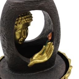 KDMD Tabletop Water Feature - 30cm - Golden Buddha & Vitarka Mudra in Gold - thumbnail 3