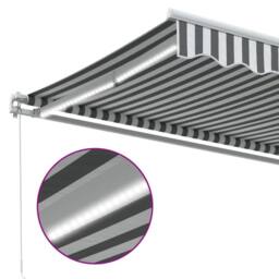 Berkfield Home Manual Retractable Awning with LED Anthracite&White 450x300 cm - thumbnail 9