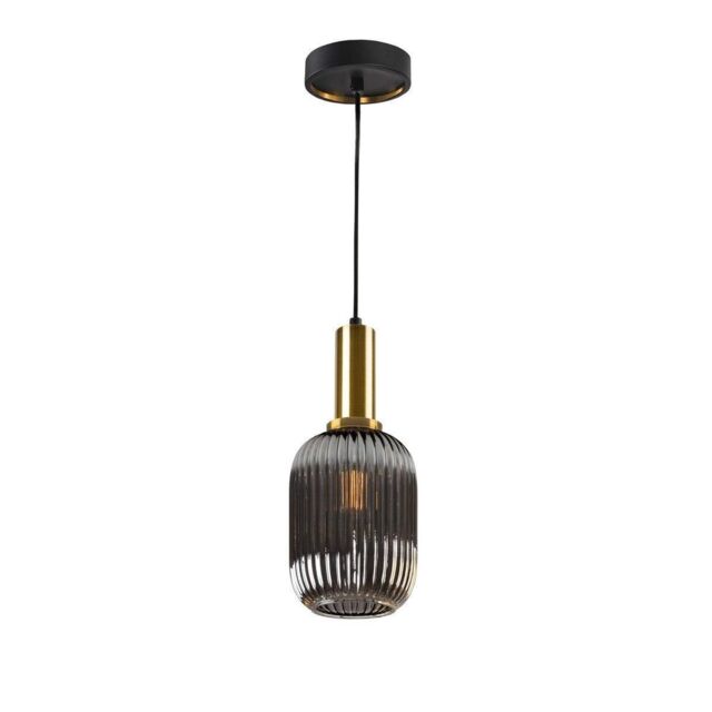 Netlighting Norma Globe Pendant Ceiling Light Black Brass Glass E27 UK STOCK - image 1