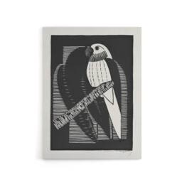 "Artery8 Stylised Parakeet Birds Samuel J De Mesquita Canvas Wall Art Print in Black - Size: W12"" x H16""" - thumbnail 1
