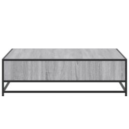 Berkfield Home Coffee Table Grey Sonoma 100x100x30 cm Engineered Wood & Metal - Size: 100 x 100 x 30 cm - thumbnail 6