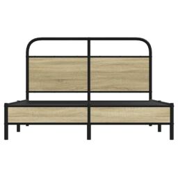 Berkfield Home Bed Frame without Mattress 140x200 cm Sonoma Oak Engineered Wood in Brown - thumbnail 5