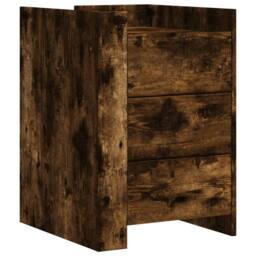 Berkfield Home Bedside Cabinet Smoked Oak 45x50x65 cm Engineered Wood in Brown - Size: 45 x 50 x 65 cm - thumbnail 1