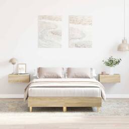 Berkfield Home Bed Frame No Mattress Sonoma Oak 120x200 cm Engineered Wood in Brown - Size: Small Double - thumbnail 2