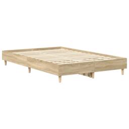 Berkfield Home Bed Frame No Mattress Sonoma Oak 120x200 cm Engineered Wood in Brown - Size: Small Double - thumbnail 4