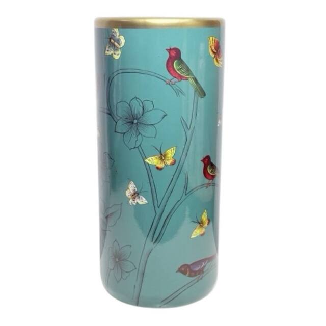 "Minster Stylish Living Ltd 18"" Umbrella Stand - Red Birds, Butterflies, & Flowers Design in Turquoise" - image 1