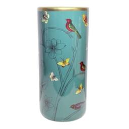 "Minster Stylish Living Ltd 18"" Umbrella Stand - Red Birds, Butterflies, & Flowers Design in Turquoise"
