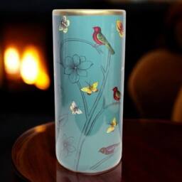 "Minster Stylish Living Ltd 18"" Umbrella Stand - Red Birds, Butterflies, & Flowers Design in Turquoise" - thumbnail 2