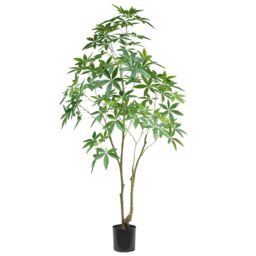 Leaf Artificial Money Tree Pachira Realistic Faux Tree 210cm in Green - thumbnail 1