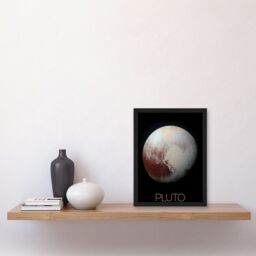 Artery8 NASA Our Solar System Pluto New Horizons Enhanced Colour Image Artwork Framed Wall Art Print A4 in Black - thumbnail 2