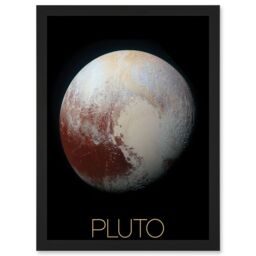 Artery8 NASA Our Solar System Pluto New Horizons Enhanced Colour Image Artwork Framed Wall Art Print A4 in Black - thumbnail 1