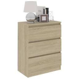 Berkfield Home Sideboard Sonoma Oak 60x35x76 cm Engineered Wood in Brown - Size: 60 x 35 x 76 cm - thumbnail 3