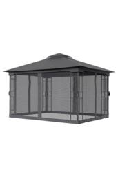 Living and Home 13x10ft Outdoor Garden Gazebo Shade Canopy in Black - thumbnail 5