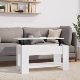Berkfield Home Coffee Table White 101x49x52 cm Engineered Wood - Size: 101 x 49 x 52 cm - thumbnail 1