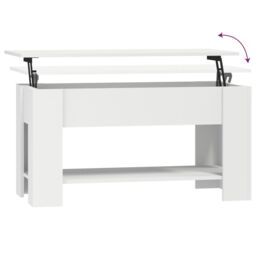 Berkfield Home Coffee Table White 101x49x52 cm Engineered Wood - Size: 101 x 49 x 52 cm - thumbnail 6