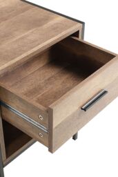 Living and Home Wooden Nightstand Sofa Side Table with Drawer in Brown - thumbnail 4