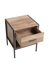 Living and Home Wooden Nightstand Sofa Side Table with Drawer in Brown - thumbnail 5
