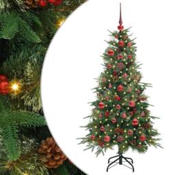 Berkfield Home Elegant Artificial Hinged Christmas Tree Green 120 cm PE & PVC - thumbnail 3
