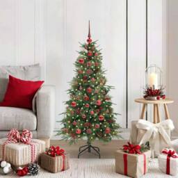 Berkfield Home Elegant Artificial Hinged Christmas Tree Green 120 cm PE & PVC - thumbnail 2