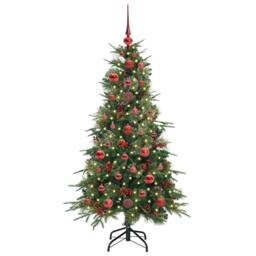 Berkfield Home Elegant Artificial Hinged Christmas Tree Green 120 cm PE & PVC - thumbnail 1