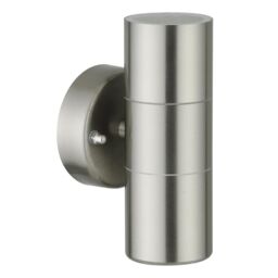 First Choice Lighting Set of 2 Blaze - Stainless Steel Outdoor Up Down Wall Lights in Silver - thumbnail 3