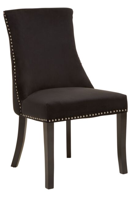 Orsina Velvet Dining Chair, Curved High Back Office Chair, Aesthetic Velvet Accent chair for Living Room in Charcoal - image 1