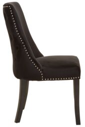 Orsina Velvet Dining Chair, Curved High Back Office Chair, Aesthetic Velvet Accent chair for Living Room in Charcoal - thumbnail 3