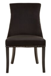 Orsina Velvet Dining Chair, Curved High Back Office Chair, Aesthetic Velvet Accent chair for Living Room in Charcoal - thumbnail 4