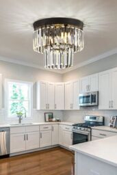Living and Home Crystal Mount Ceiling Light in Black - thumbnail 4
