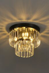 Living and Home Crystal Mount Ceiling Light in Black - thumbnail 5