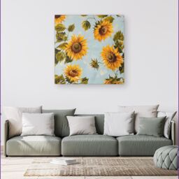 Warren Reed - Designer Summer Sunflowers Canvas - Size: w40 inch x h40 inch - thumbnail 1