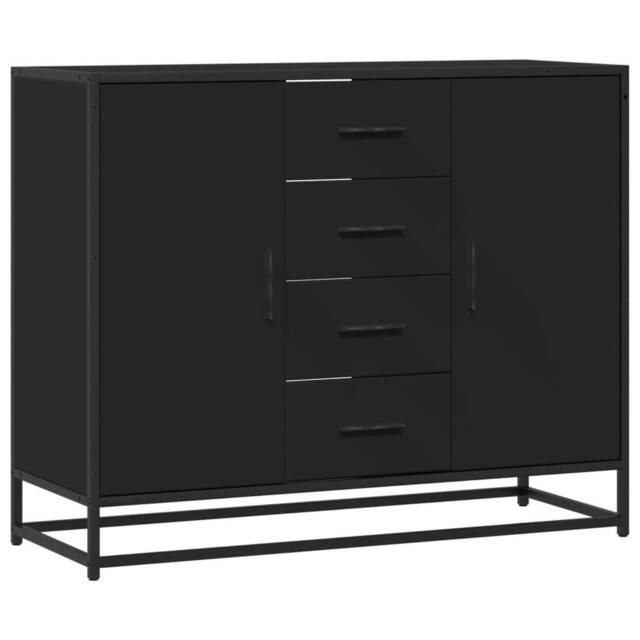 Berkfield Home Sideboard Black 92x35x76 cm Engineered Wood - Size: 92 x 35 x 76 cm - image 1