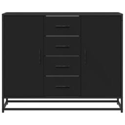 Berkfield Home Sideboard Black 92x35x76 cm Engineered Wood - Size: 92 x 35 x 76 cm - thumbnail 4