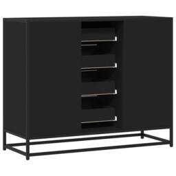 Berkfield Home Sideboard Black 92x35x76 cm Engineered Wood - Size: 92 x 35 x 76 cm - thumbnail 6