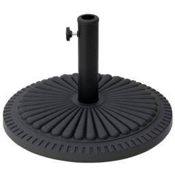 OUTSUNNY 14KG Round Garden Parasol Base, Fits Φ35mm, Φ38mm, Φ48mm Pole - Black - thumbnail 2