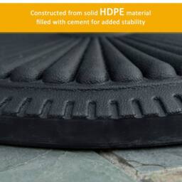 OUTSUNNY 14KG Round Garden Parasol Base, Fits Φ35mm, Φ38mm, Φ48mm Pole - Black - thumbnail 5