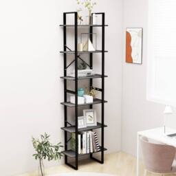 Berkfield Home Storage Shelf Grey 60x30x210 cm Engineered Wood - Size: 60 x 30 x 210 cm - thumbnail 2