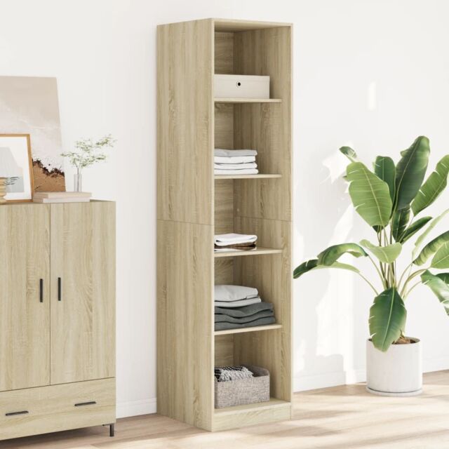 Berkfield Home Wardrobe Sonoma Oak 50x50x200 cm Engineered Wood in Brown - Size: 50 x 50 x 200 cm - image 1