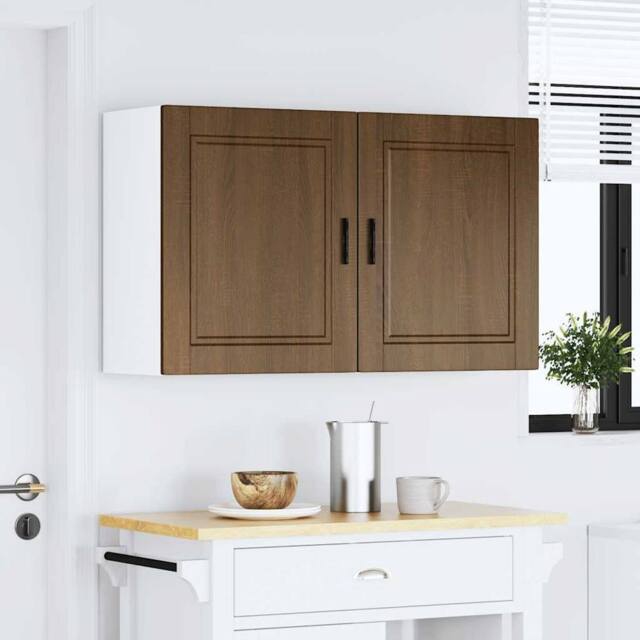 Berkfield Home Kitchen Wall Cabinets 2 pcs¬†Porto Brown Oak Engineered Wood - image 1