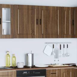Berkfield Home Kitchen Wall Cabinets 2 pcs¬†Porto Brown Oak Engineered Wood - thumbnail 4
