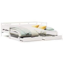 Berkfield Home Daybed with Trundle & Drawers without Mattress White 80x200 cm - thumbnail 2