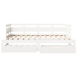 Berkfield Home Daybed with Trundle & Drawers without Mattress White 80x200 cm - thumbnail 4