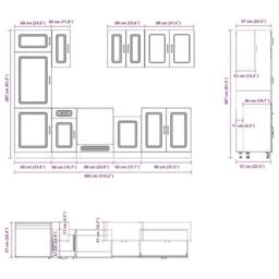 Berkfield Home Elegant 8 Piece Kitchen Cabinet Set Kalmar Grey Sonoma Engineered Wood - thumbnail 8