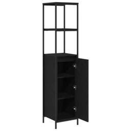 Berkfield Home Bathroom Cabinet with Shelves Black Oak 36x35x165 cm - Size: 36 x 35 x 165 cm - thumbnail 5