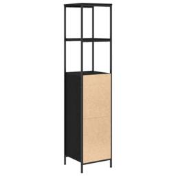 Berkfield Home Bathroom Cabinet with Shelves Black Oak 36x35x165 cm - Size: 36 x 35 x 165 cm - thumbnail 8